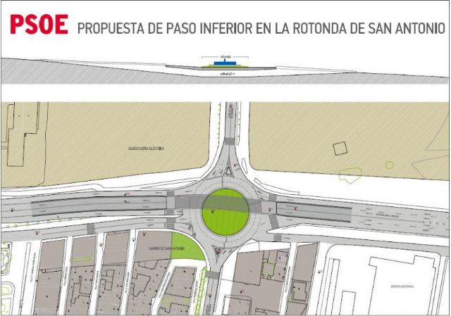 El PSOE solicita a la CARM que incluya en los Presupuestos de 2016 el proyecto con el que acabar con los colapsos de tráfico en San Antonio