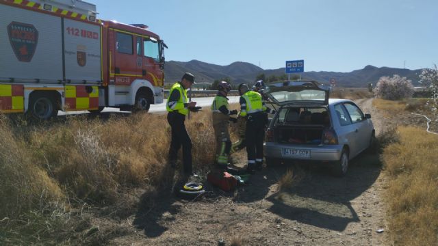 Conductora herida en accidente de tráfico en la Autovía RM-11 Lorca>Águilas