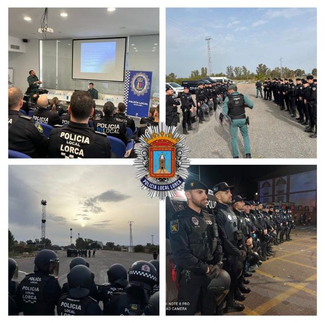 Miembros de la unidad G.I.S.C. de la Policía Local participan, en Badajoz, en un curso de intervención policial en grandes eventos con los grupos más importantes del país