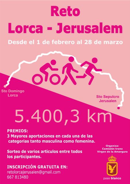 Reto Lorca-Jerusalén, iniciativa deportiva del Paso Blanco