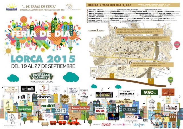 28 establecimientos hosteleros de Lorca participaran en '…de tapas en feria 2015' para disfrutar de nuestra gastronomía durante la Feria