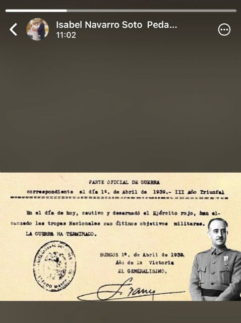 El PSOE exige a Fulgencio Gil que cese de inmediato a su Alcaldesa pedánea de San Lázaro por exaltación del franquismo