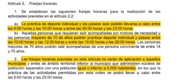 El PP informa que los vecinos de todas las pedanías lorquinas están EXENTOS de cumplir las restricciones de franjas horarias para las salidas en sus núcleos de población