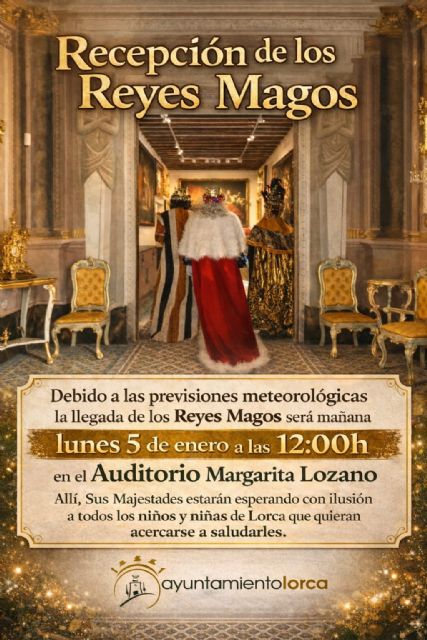 Los Reyes Magos saludarán a todos los niños y niñas de Lorca en el Auditorio Margarita Lozano