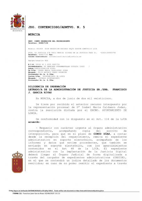 El juzgado admite a trámite el recurso presentado por el PSOE debido a que Fulgencio Gil niega y oculta información a los concejales de la oposición