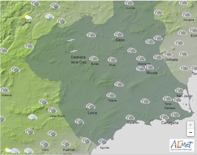 En las últimas 12 horas, las precipitaciones más intensas en el municipio de Lorca se han registrado en Fontanares y Doña Inés, y en los embalses de Valdeinfierno y de Puentes