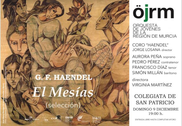 La excolegiata de San Patricio acogerá el domingo 9 de diciembre un concierto de El Mesías por la Orquesta de Jóvenes de la Región de Murcia y el Coro Haendel