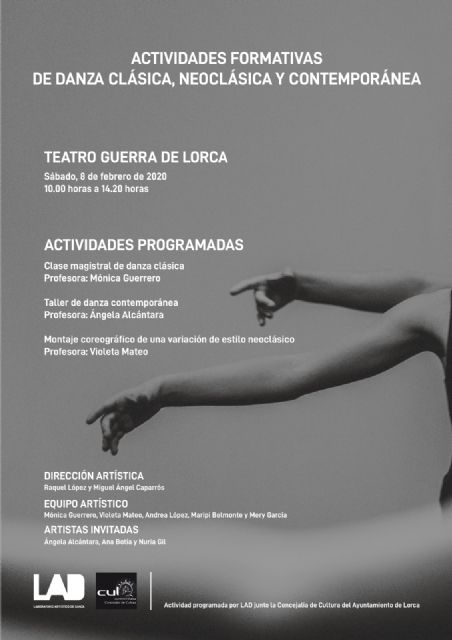 El Teatro Guerra acoge el sábado el proyecto 'Actividades formativas de danza clásica, neoclásica y contemporánea' desarrollado por Laboratorio Artístico de Danza