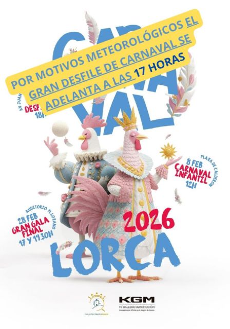 El Gran Desfile de Carnaval se adelanta a las 17 horas debido a la previsión meteorológica