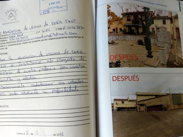 IU-Verdes Lorca dará voz a los vecinos de Doña Inés en el Pleno para la mejora y acondicionamiento del pueblo