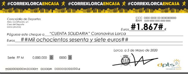 La prueba confinada #CorrexLorcaEnCasa recauda 1.867 euros