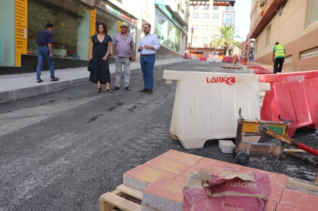 El alcalde de Lorca supervisa el avance de las obras de renovación urbana de las calles Infante Juan Manuel, Talleres, Chapistería, Palomas y Rambla de Las Señoritas