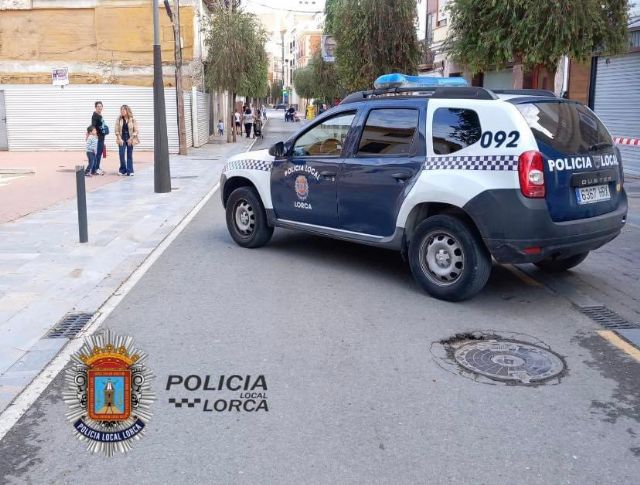 Corte de tráfico en el casco urbano de Lorca con motivo de la procesión de la Virgen de la Aurora