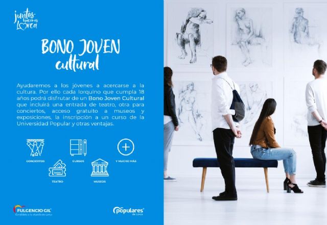 Fulgencio Gil anuncia la puesta en marcha del 'Bono Joven' que permitirá a quienes cumplan 18 años disfrutar de entradas gratis para eventos culturales, museos y conciertos