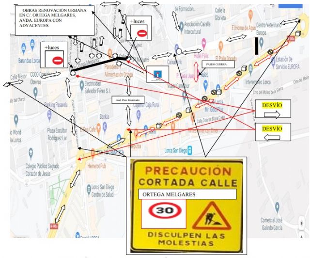 La Policía Local establece normas de circulación especiales en la Avenida Europa con motivo del avance de las obras de renovación urbana de la ciudad