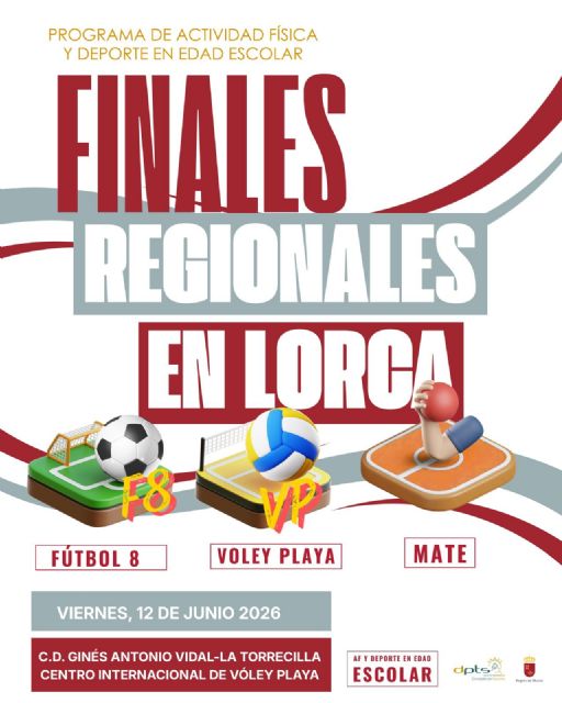 Lorca acoge las finales regionales de Fútbol 8 Femenino, Vóley Playa y Mate del Programa de Actividad Física y Deporte en Edad Escolar