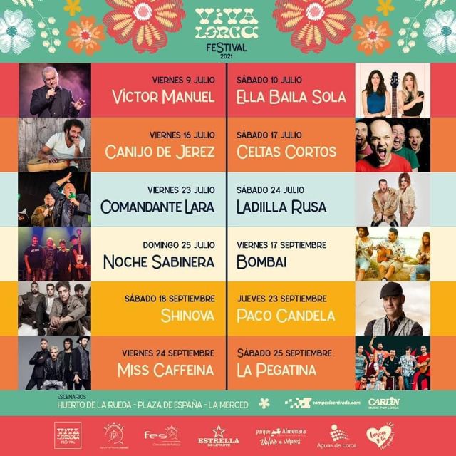 Víctor Manuel y la gira de regreso de Ella Baila Sola, en su único concierto en la Región de Murcia, protagonizan el inicio del Festival Viva Lorca 2021