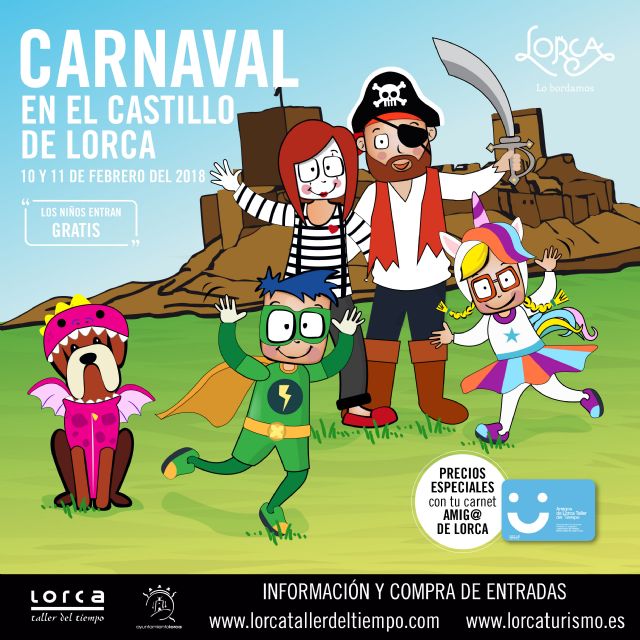 Niños gratis en el Carnaval 2018 del Castillo de Lorca