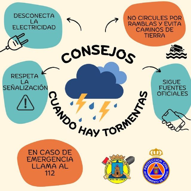 El Ayuntamiento de Lorca activa un dispositivo especial en las pedanías limítrofes a Mazarrón ante el aviso rojo por fuertes lluvias