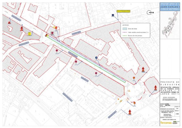 Las obras de la Avenida Juan Carlos I avanzan cambiando de carril, lo que obligará a la cortar la salida de la calle Eugenio Úbeda unos días