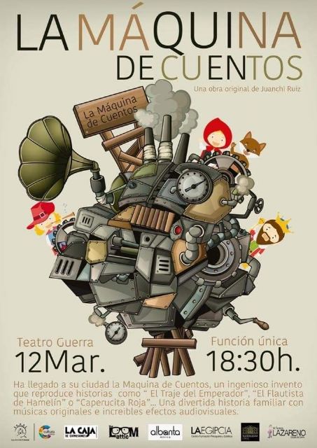 El Teatro Guerra acoge la representación 'La Máquina de los Cuentos' el próximo jueves, 12 de marzo, a las 18:30 horas