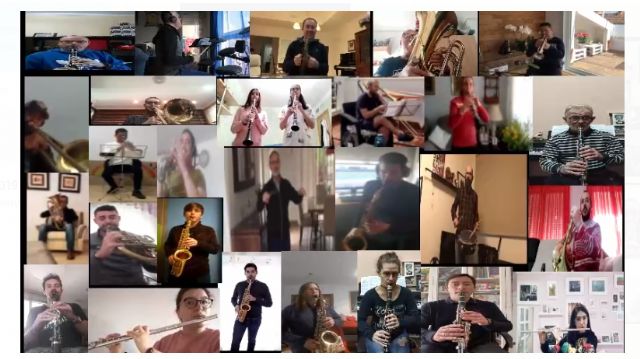 La Banda Municipal de Música de Lorca ameniza esta Semana Santa atípica grabando un vídeo coral de los himnos azul y blanco