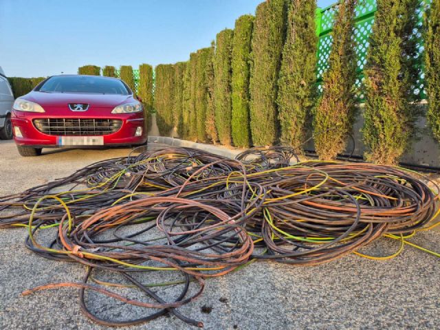 La Policía Local de Lorca detiene a tres personas por un intento de robo de cableado de alumbrado público en la pedanía de Torrecilla
