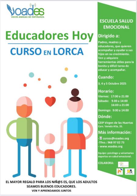 VOADES organiza un nuevo curso intensivo dirigido a padres y madres con interés en la educación y el crecimiento personal de sus hijos