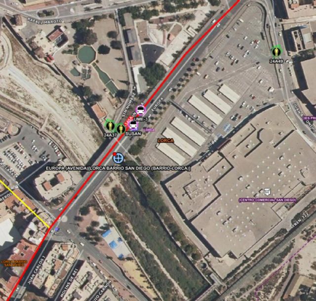 Una persona herida de gravedad al ser atropellado por un vehículo, en Lorca