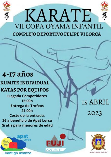 Unos 250 karatecas de escuelas de la Región y Alicante se darán cita en la VII Copa Oyama de Karate infantil Kyokushin Budokai a beneficio de APAT