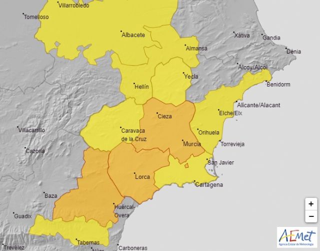La Agencia Estatal de Meteorología activa en Lorca el nivel naranja por altas temperaturas