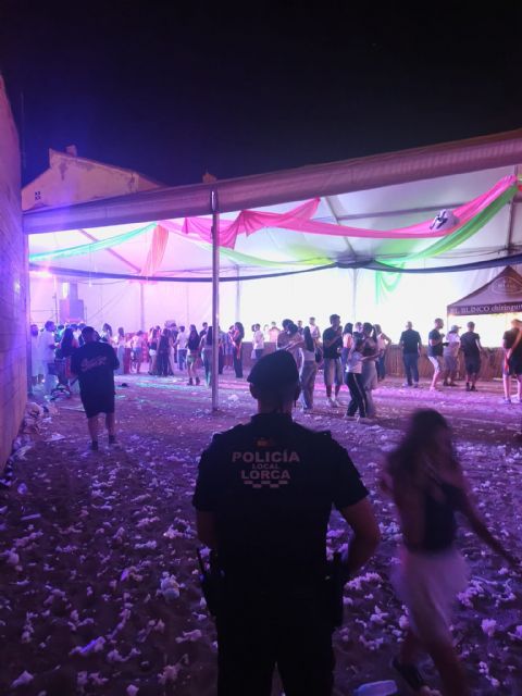 La Policía Local de Lorca refuerza la vigilancia en barrios y pedanías coincidiendo con las celebraciones de los últimos días y detiene a seis personas