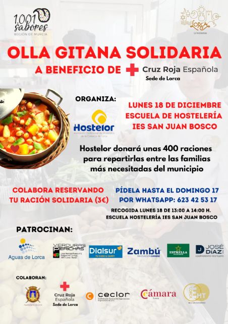 Hostelor ayudará de nuevo a las familias más necesitadas de Lorca elaborando 400 raciones de olla gitana