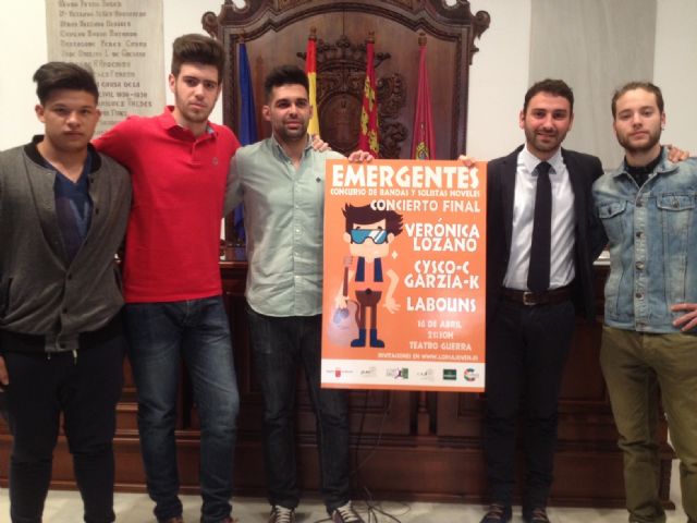 Verónica Lozano, CyscoC & GarziaK y Labouns, en la final del concurso Emergentes de jóvenes artistas lorquinos