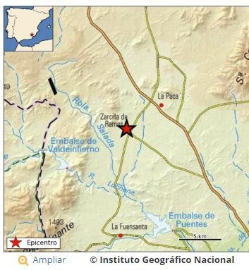 El Instituto Geográfico Nacional ha registrado un movimiento sísmico de 3,7 de magnitud a las 09:13h. en el municipio de Lorca