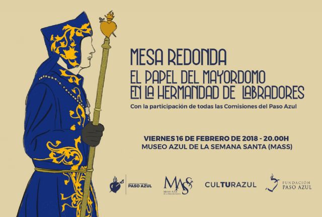 La mesa redonda 'El papel del mayordomo en la Hermandad de Labradores' clausura la exposición 'Arte, historia y simbología del mayordomo azul'