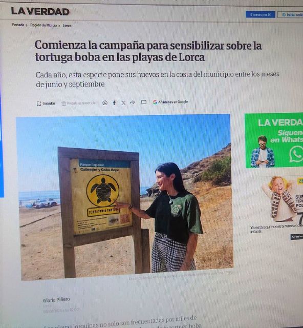 IU reclama a la concejala de Urbanismo y Medio Ambiente, que extienda su preocupación por las tortugas bobas, a la protección efectiva del único 'Parque Natural' que tenemos en Lorca
