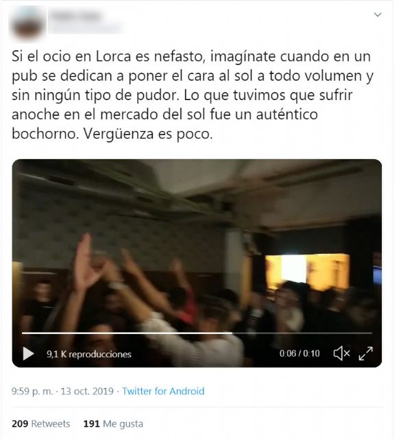 IU-Verdes e Izquierda Joven Lorca piden explicaciones por la difusión del ´Cara al Sol´ por la megafonía del Mercado del Sol