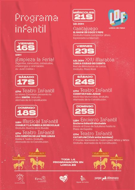 El Ayuntamiento de Lorca reparte 75.000 tickets infantiles para la Feria de Lorca