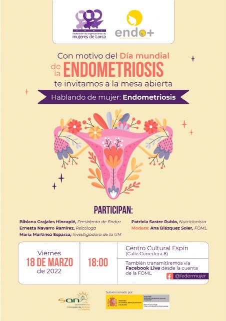 El Centro Cultural Espín acoge la mesa abierta 'Hablando de mujer: Endometriosis' el próximo viernes, 18 de marzo, a las 18 horas