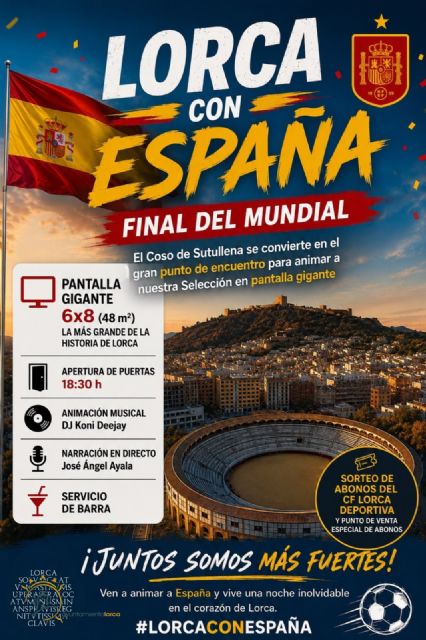 El Coso de Sutullena se convertirá este domingo en el gran punto de encuentro para animar a España en la final del Mundial en una pantalla gigante de 48 m²