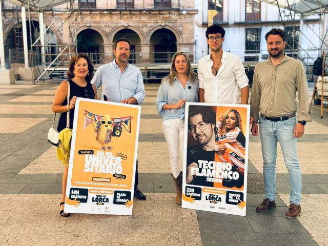 Los universitarios tendrán su propio día en la Feria de Lorca con paella gratuita, precios especiales en las atracciones y la sesión DJ de Marsal Ventura y Alba Dreid