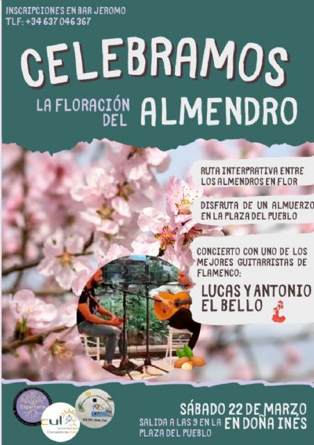 El Ayuntamiento de Lorca apuesta por el turismo rural e invita a la ciudadanía a la ruta interpretativa 'Entre los almendros en flor'