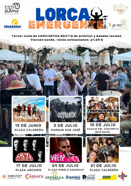 'Lorca Emergente' regresa con conciertos gratuitos de bandas locales en las plazas del casco urbano