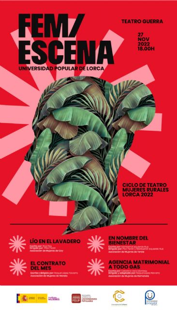 El Teatro Guerra acogerá la representación de las piezas teatrales preparadas por las asociaciones de mujeres de Coy, Tercia, Morata y Ramonete el 27 de noviembre