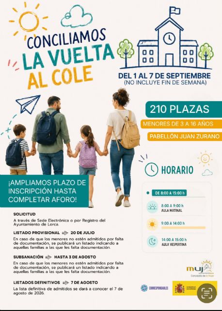 La concejalía de Mujer amplía el plazo para participar en la escuela de verano de septiembre 'Conciliamos la vuelta al cole'