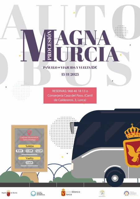 El Paso Blanco organiza viajes en autobús desde Lorca para acompañar al Cristo del Rescate en la Procesión Magna de Murcia