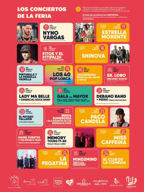 La programación musical de la Feria de Lorca continúa con los conciertos gratuitos de los tributos a Bruce Springsteen a cargo del presentador Manel Fuentes