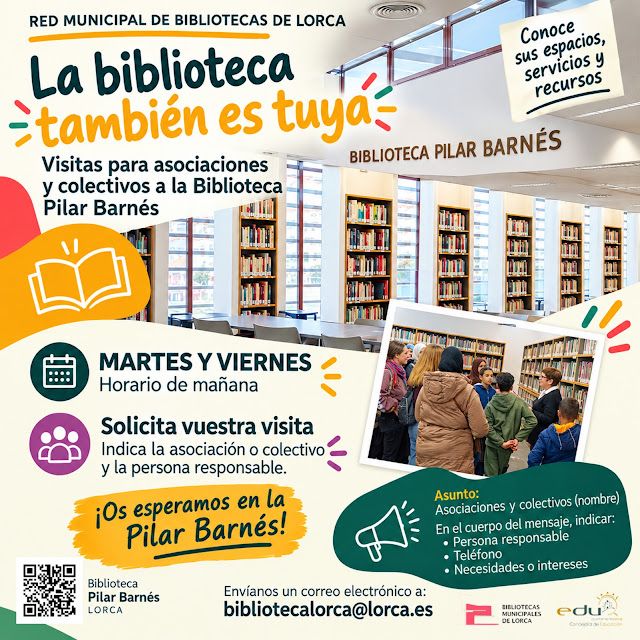 Lorca se suma al Día de las bibliotecas con varias iniciativas divulgativas y participativas que tendrán como epicentro la biblioteca Pilar Barnés