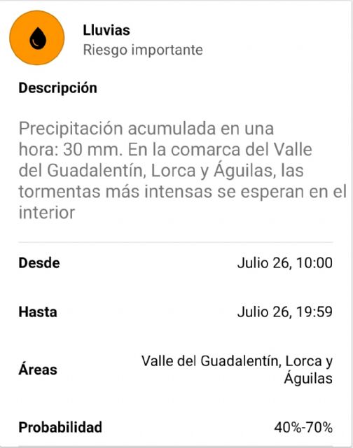 La Concejalía de Emergencias activa el PLAN ESPECIAL DE PROTECCIÓNCIVIL ANTE EL RIESGO DE INUNDACIONES EN EL MUNICIPIO DE LORCA (INUNLOR)